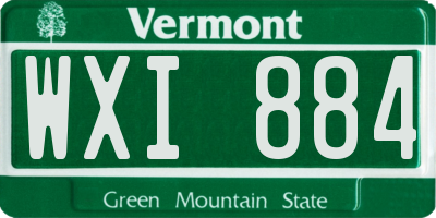 VT license plate WXI884