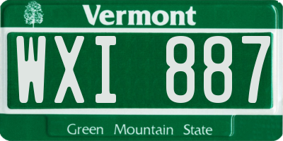 VT license plate WXI887