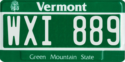VT license plate WXI889