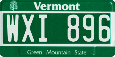 VT license plate WXI896