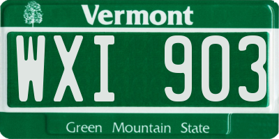 VT license plate WXI903