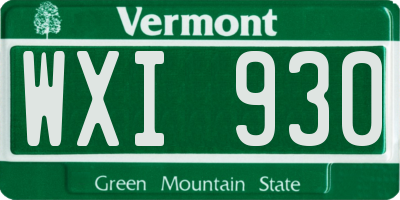 VT license plate WXI930