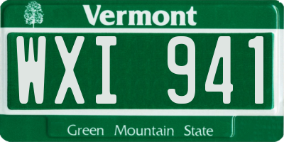 VT license plate WXI941