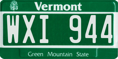 VT license plate WXI944