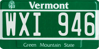 VT license plate WXI946