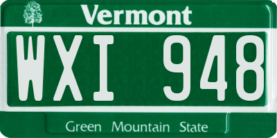 VT license plate WXI948