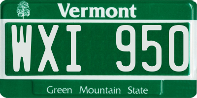 VT license plate WXI950