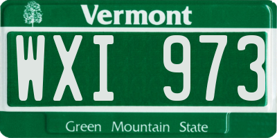 VT license plate WXI973