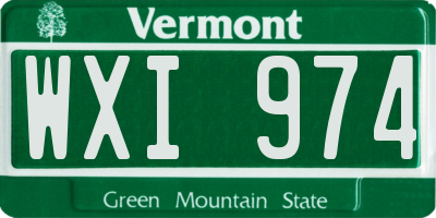 VT license plate WXI974