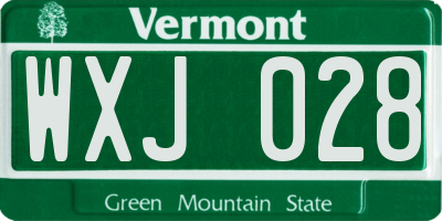 VT license plate WXJ028
