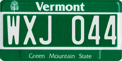 VT license plate WXJ044