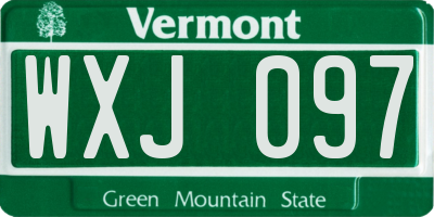 VT license plate WXJ097