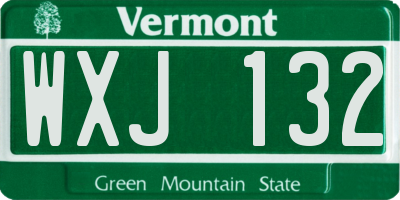 VT license plate WXJ132