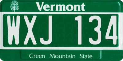 VT license plate WXJ134
