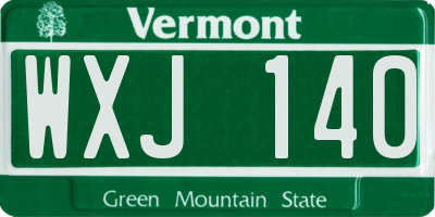 VT license plate WXJ140