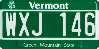VT license plate WXJ146