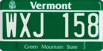 VT license plate WXJ158
