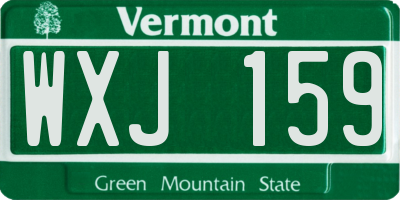 VT license plate WXJ159