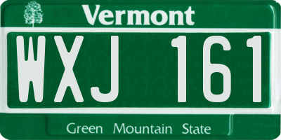 VT license plate WXJ161