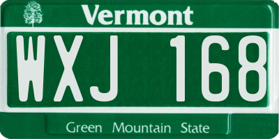 VT license plate WXJ168