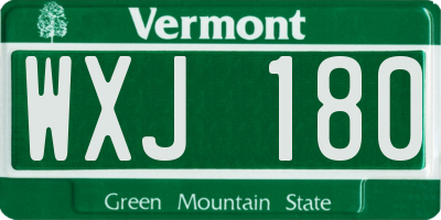 VT license plate WXJ180
