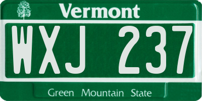 VT license plate WXJ237