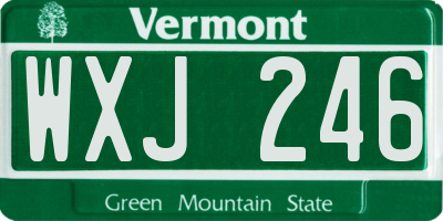 VT license plate WXJ246