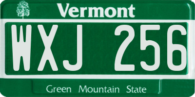 VT license plate WXJ256