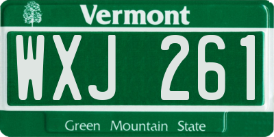 VT license plate WXJ261