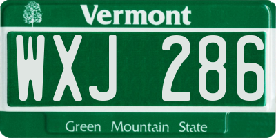 VT license plate WXJ286