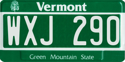 VT license plate WXJ290