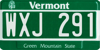VT license plate WXJ291