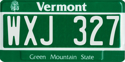 VT license plate WXJ327