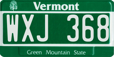 VT license plate WXJ368