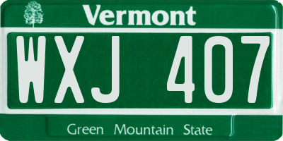 VT license plate WXJ407