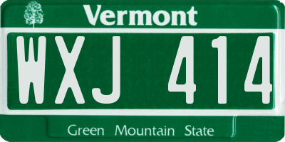 VT license plate WXJ414