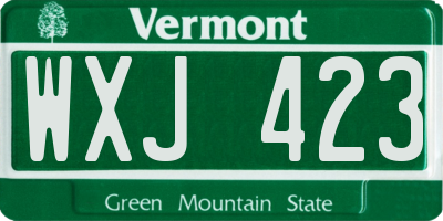 VT license plate WXJ423