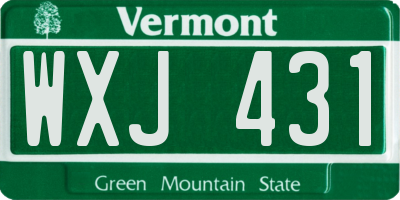 VT license plate WXJ431