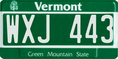 VT license plate WXJ443