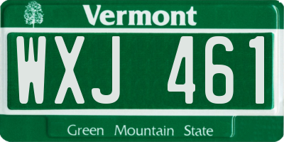 VT license plate WXJ461