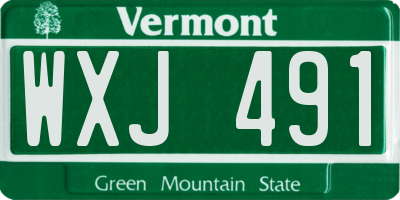 VT license plate WXJ491