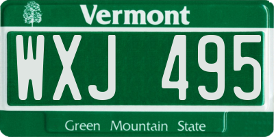 VT license plate WXJ495