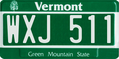 VT license plate WXJ511