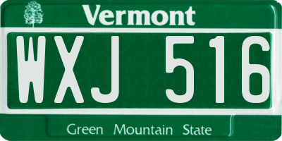 VT license plate WXJ516