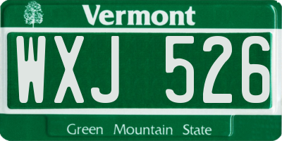 VT license plate WXJ526