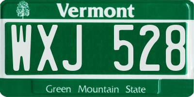 VT license plate WXJ528