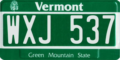 VT license plate WXJ537