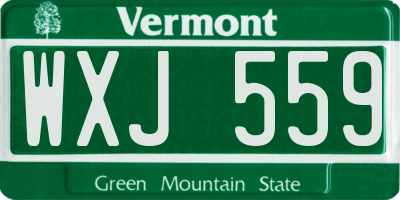VT license plate WXJ559