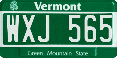 VT license plate WXJ565