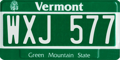 VT license plate WXJ577